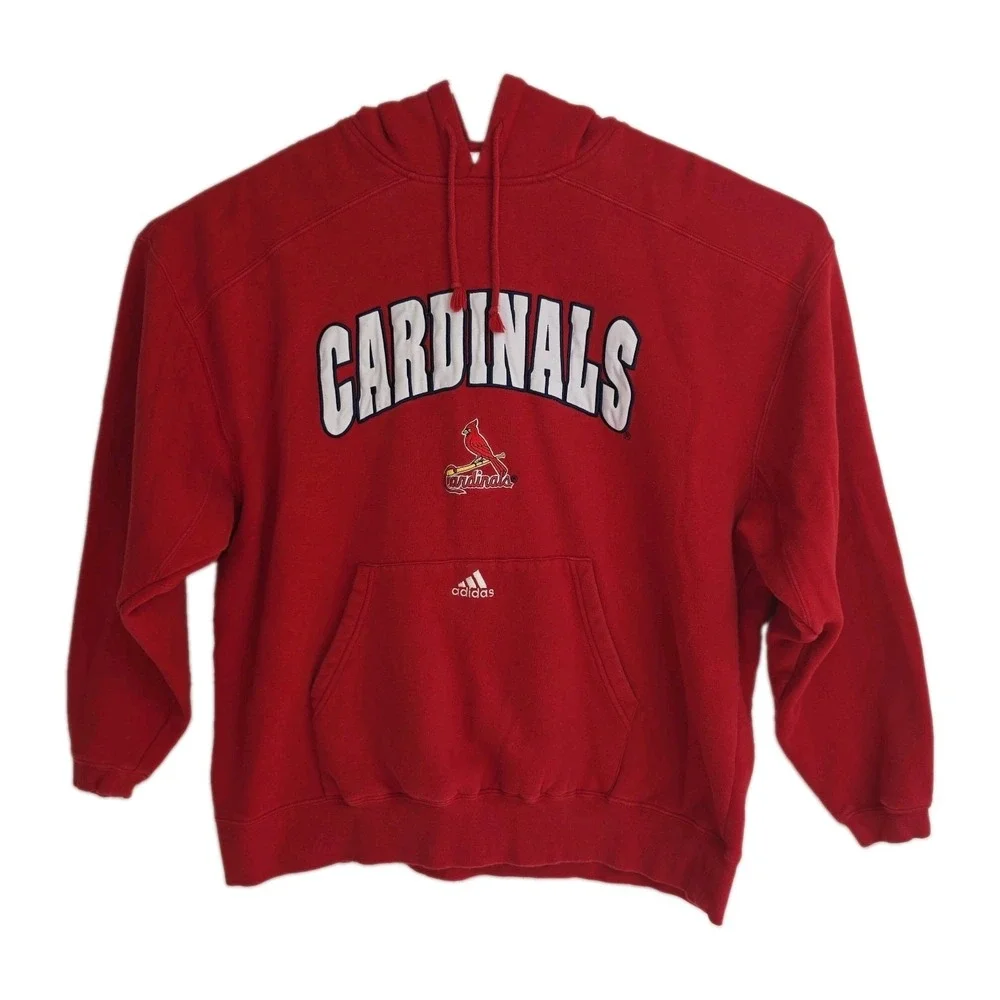 Adidas St Louis Cardinals Hoodie Sweatshirt Men's 2XL Red Embroidered Logos